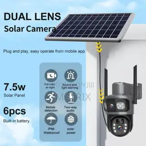 4g Solar-Powered Dual Lens Security Camera 4mp- CCTV Camera