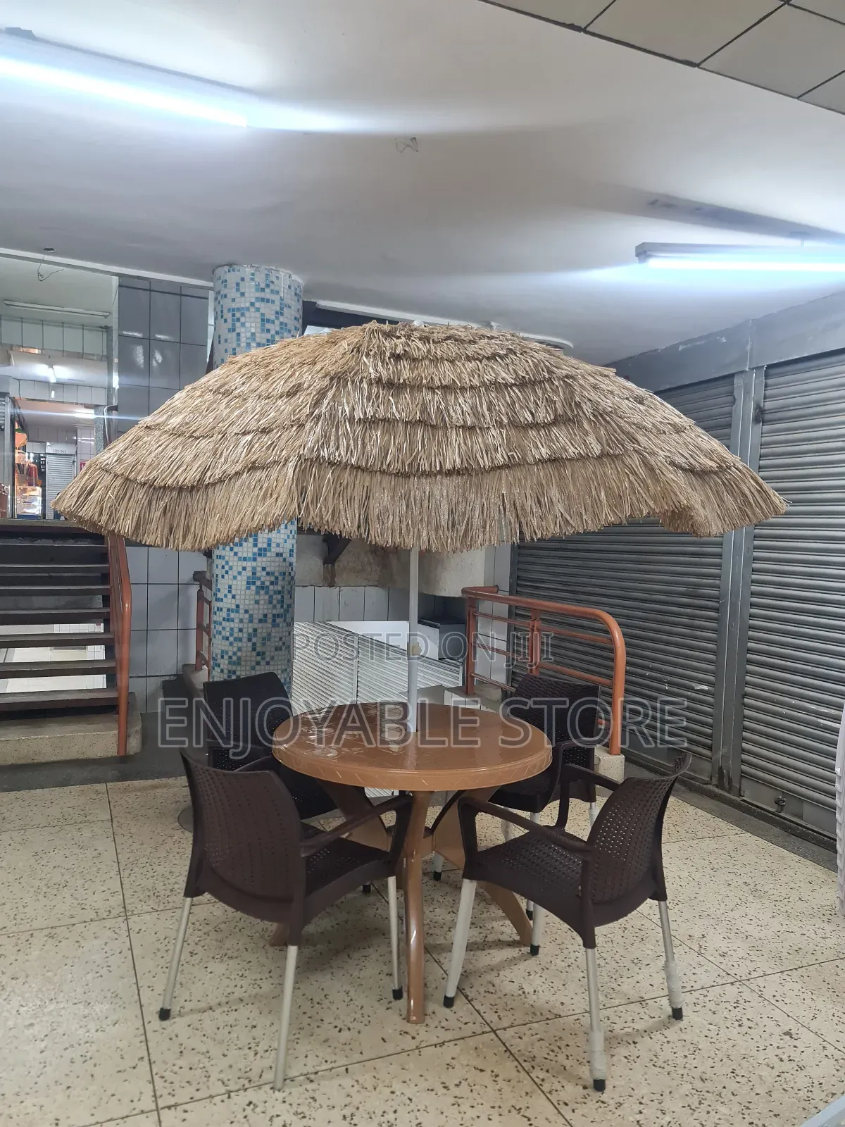 Garden Plastic Chairs,Table and Umbrella Set