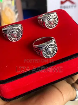 Silver Toned Designer Rings With a Medusa Head Design
