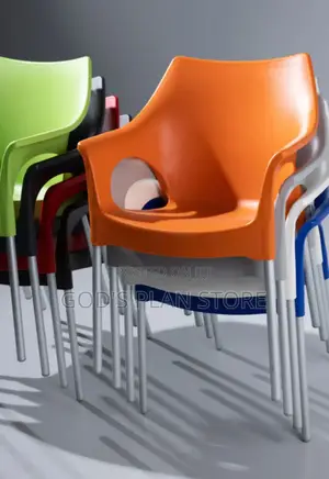 Plain Steel Legs Plastic Chairs