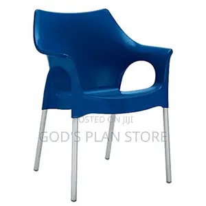 Bar Steel Legs Plastic Chairs Blue