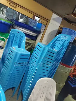 Sky Blue Elegant Plastic Chairs White