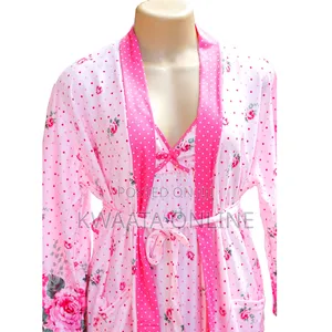 Women’S Nightwear Floral Print Intimate Dress 100% Cotton