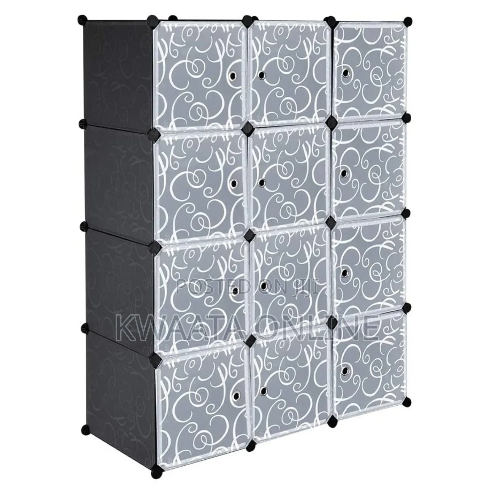 3×4 Plastic Organizer, Wardrobe Closet With Door
