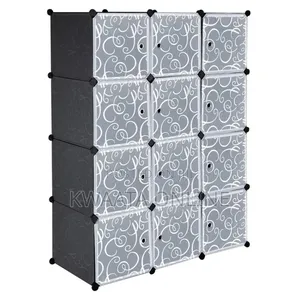 3×4 Plastic Organizer, Wardrobe Closet With Door