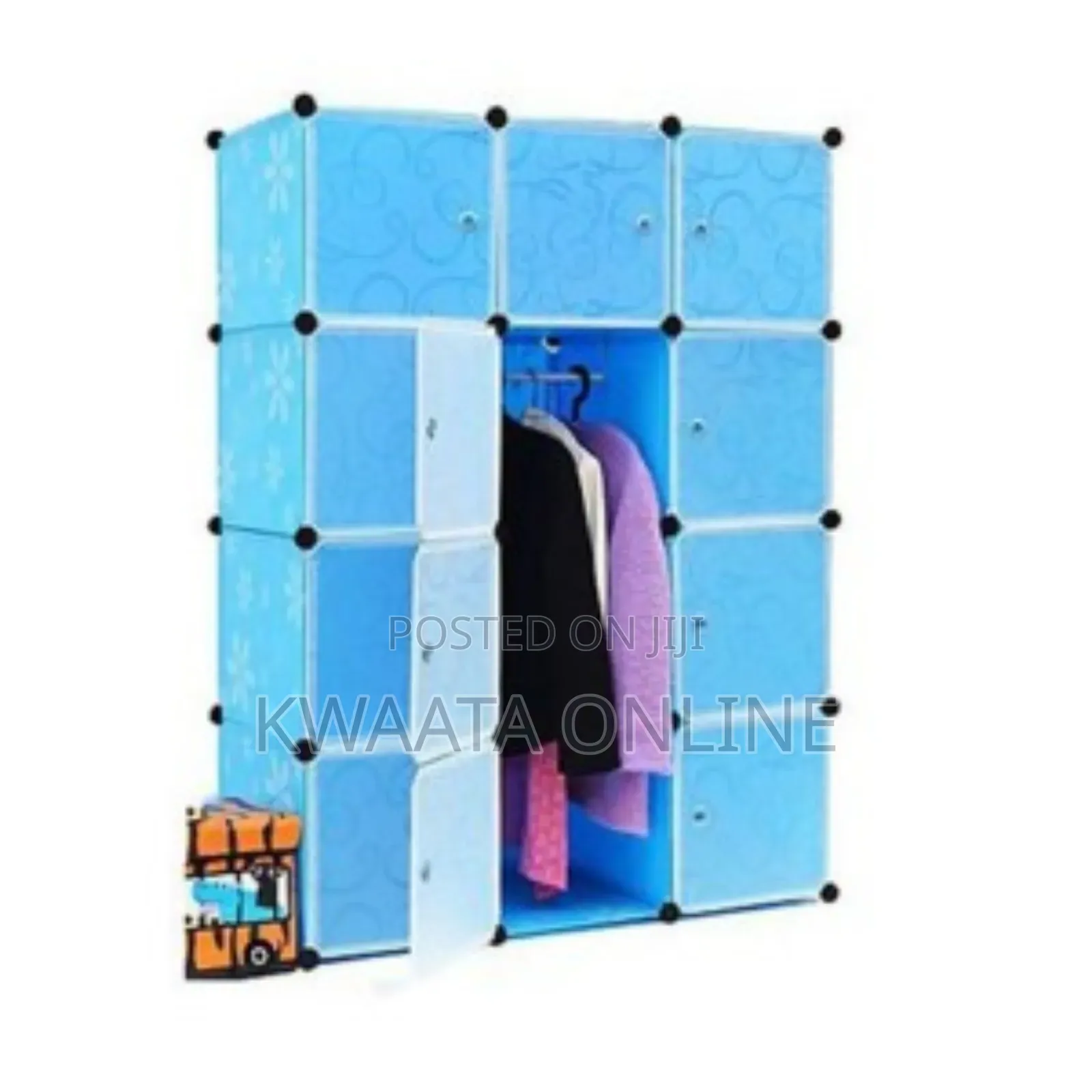 3×4 Plastic Organizer, Wardrobe Closet With Door