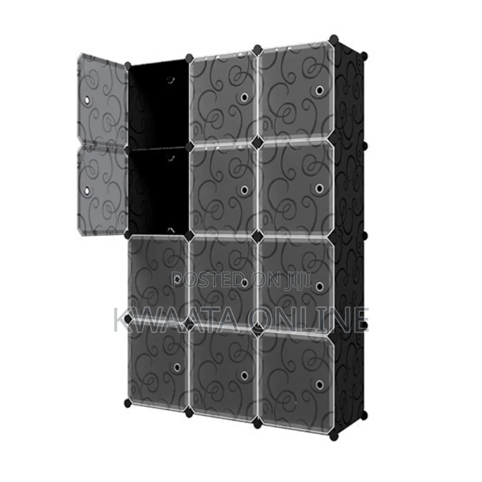 3×4 Plastic Organizer, Wardrobe Closet With Door