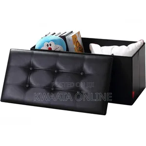 Ottoman Bench Storage Box With Lid, Leather Footstool Seat