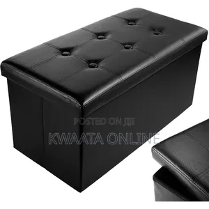 Ottoman Bench Storage Box With Lid, Leather Footstool Seat