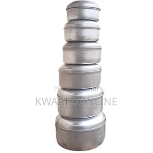6 Pcs Aluminum Metallic Food Cook, Storage, Preserving Box