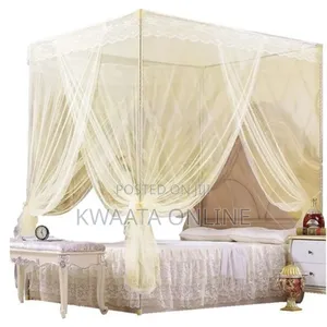 4 Corners Bed Curtain Canopy Mosquitoe Net With Stands