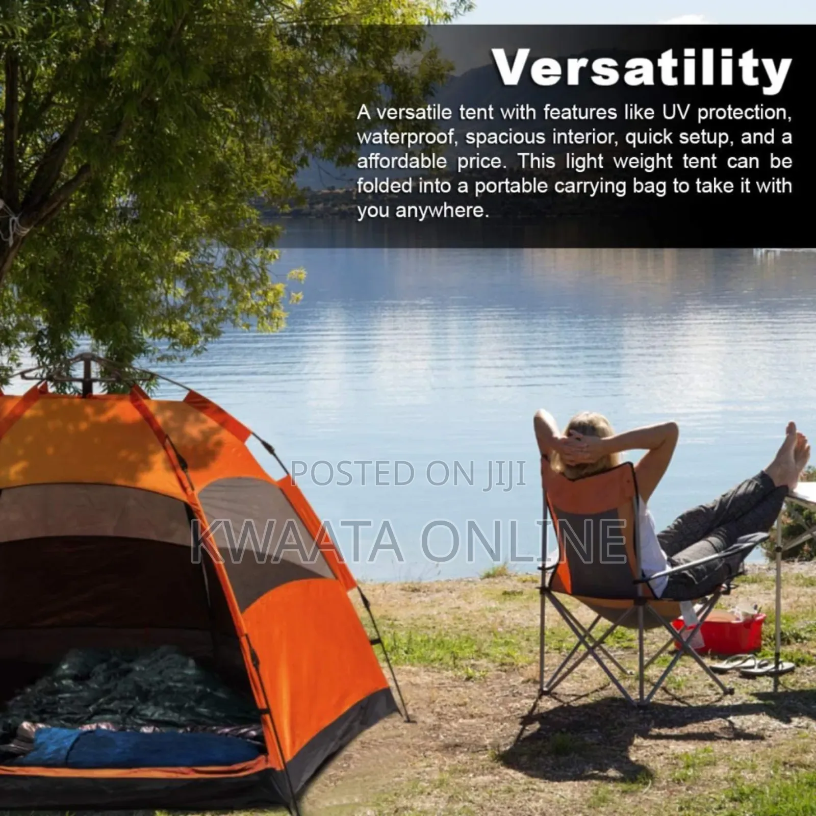 Instant Pop Up Camping Tent Water Resistant-Automatic Set Up