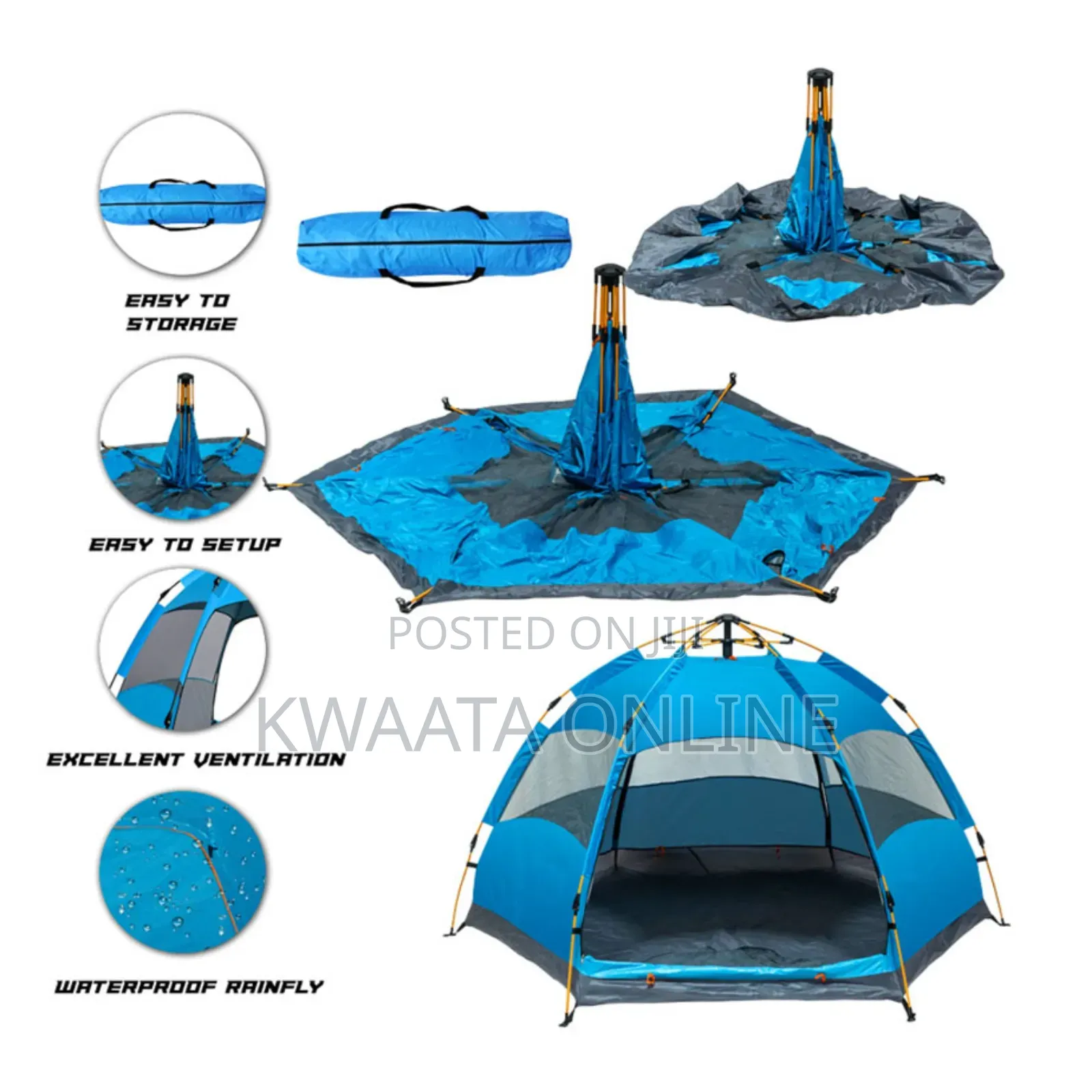 Instant Pop Up Camping Tent Water Resistant-Automatic Set Up