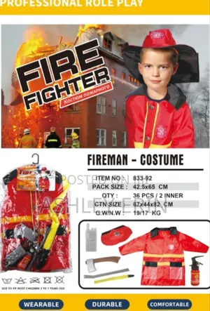 Kids Firefighter Play Costume