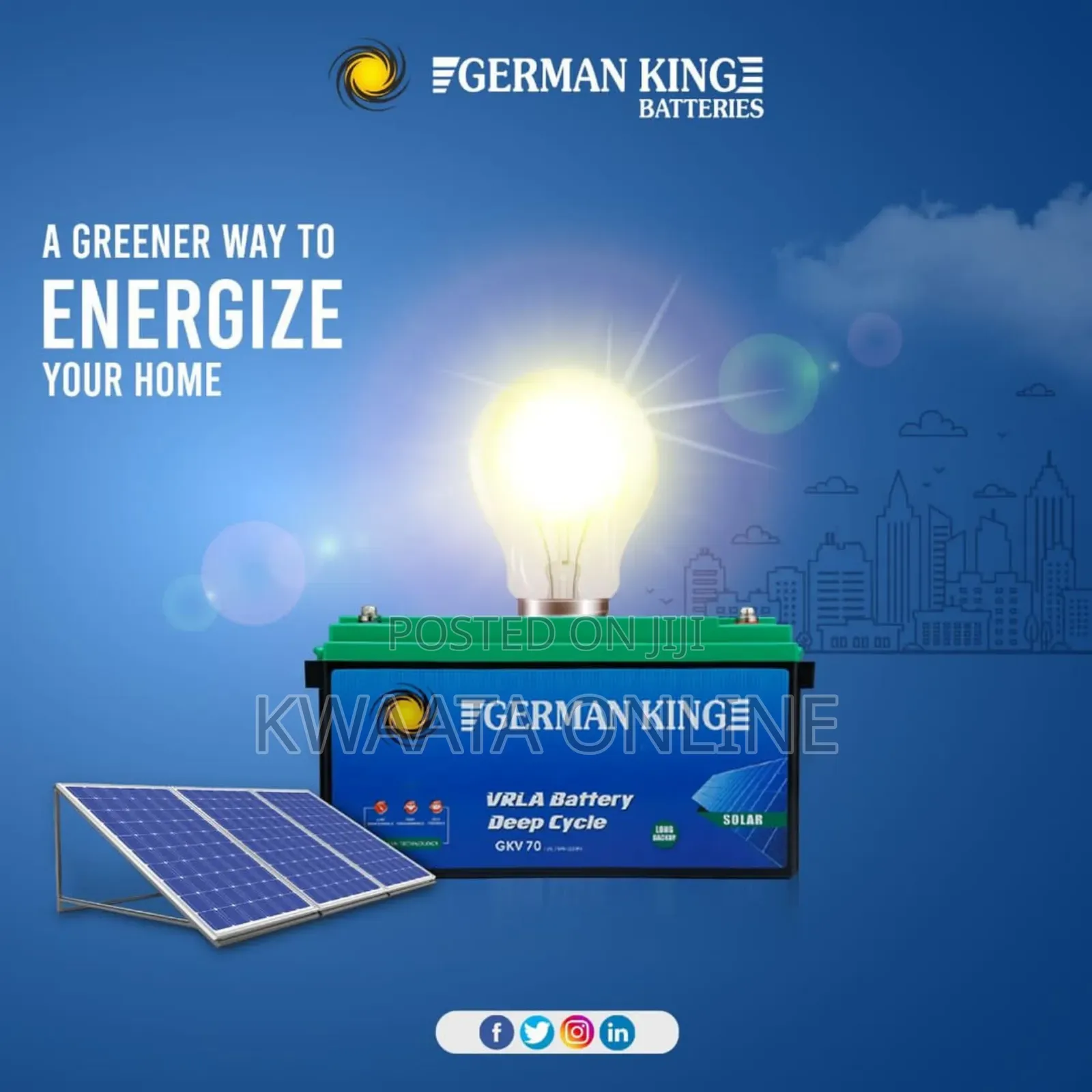 200ah German King Solar Power Battery