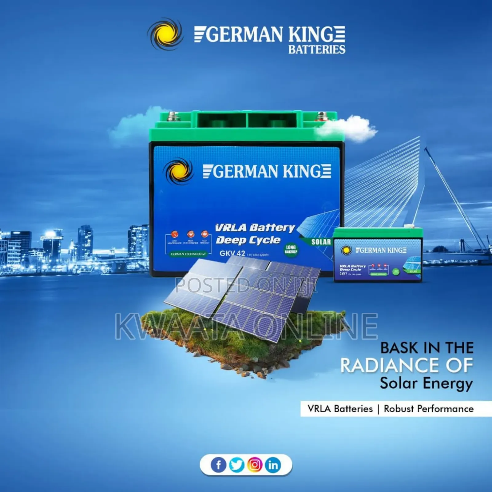 200ah German King Solar Power Battery