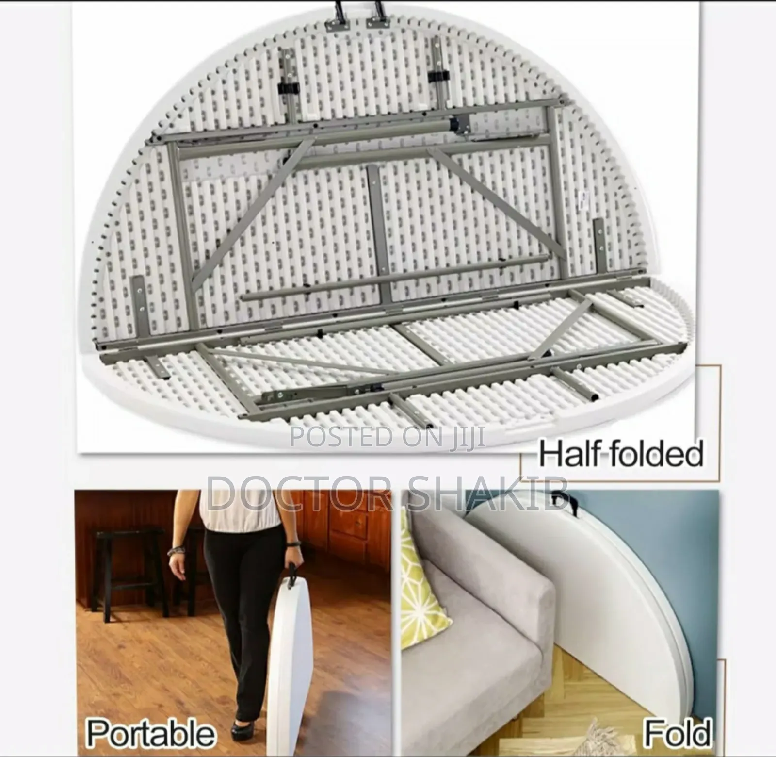 Luxurious Round Portable Picnic Camping Table