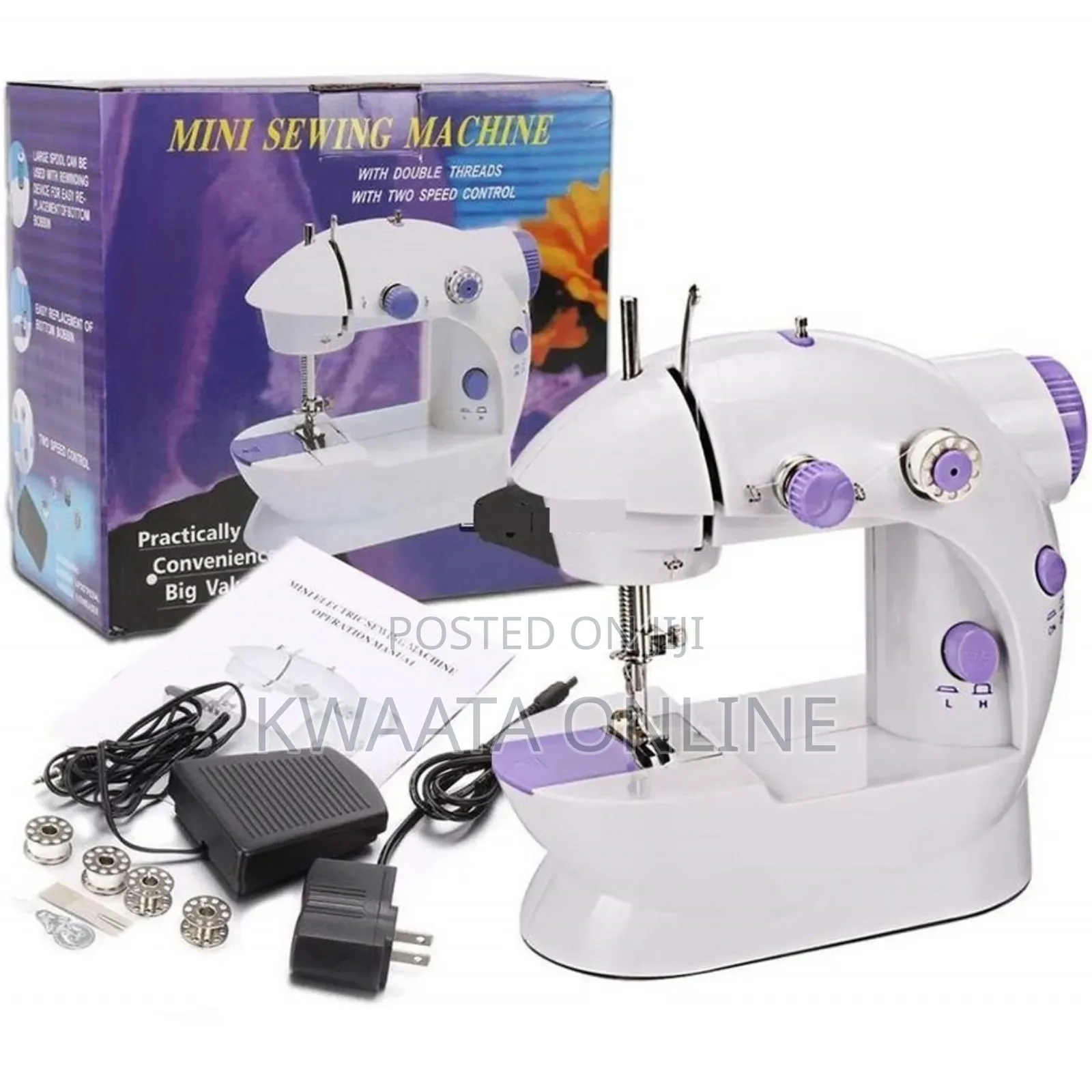 Portable Mini Sewing Machines 2-Speed Double Thread Handheld