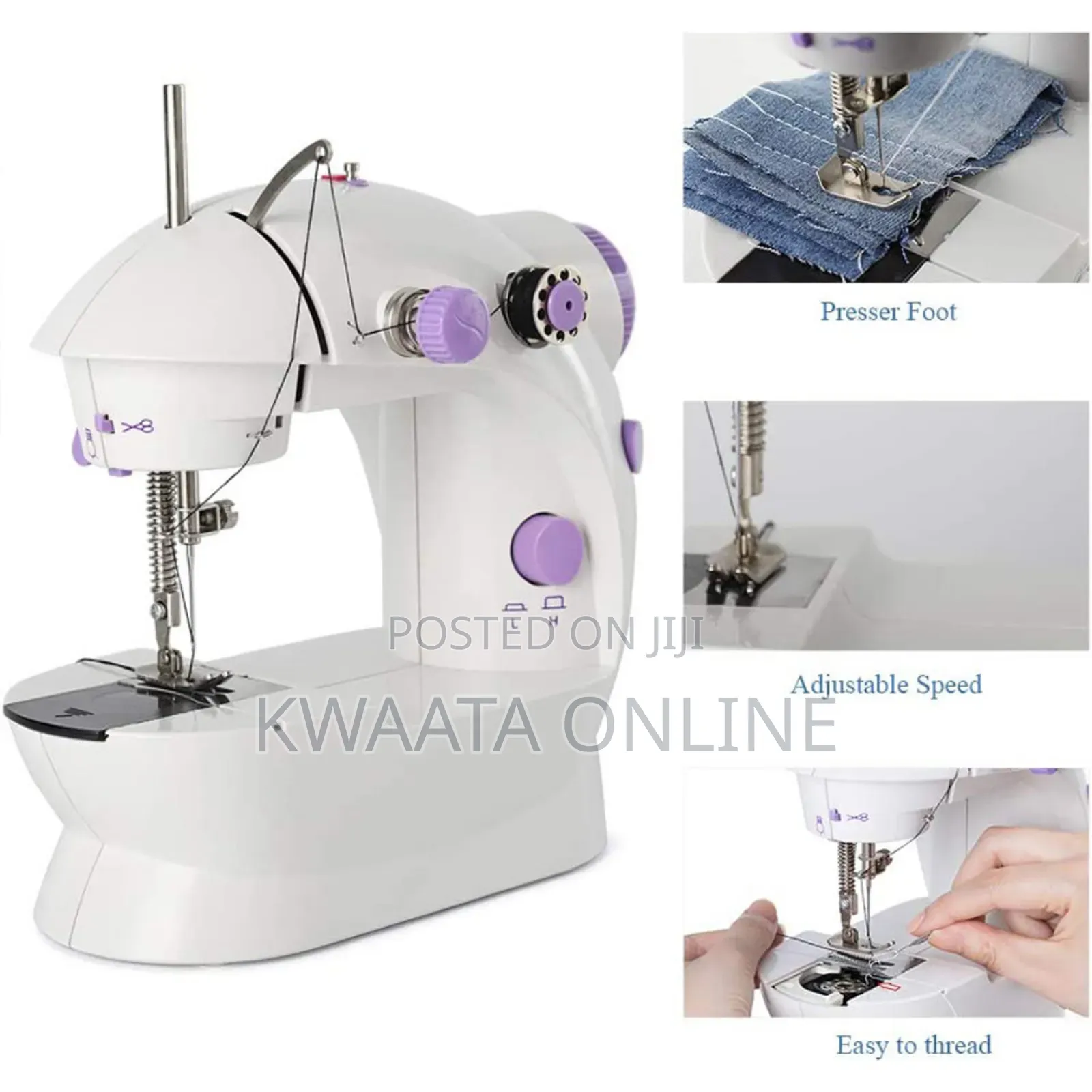 Portable Mini Sewing Machines 2-Speed Double Thread Handheld