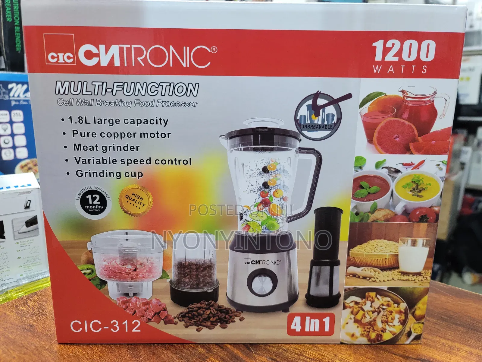 Cntronic 4 in 1 High-Quality Electric Blender Cic- 312