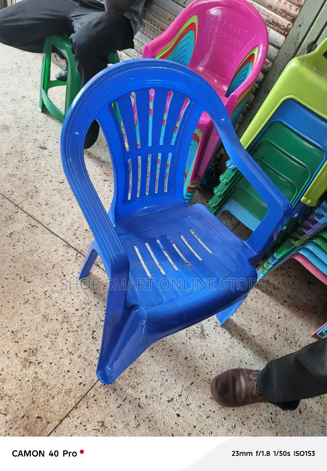 Plastic Nice Chairs Blue* With Arms