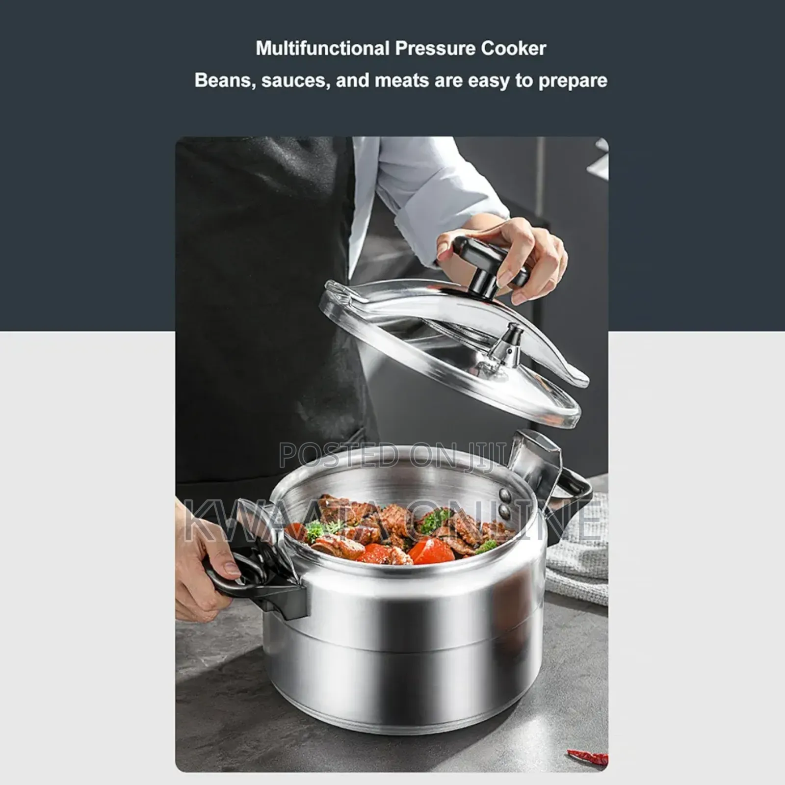 12-quart Stainless Steel Aluminum Pressure Cooker-5l