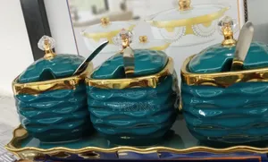 Three Pcelboue N Gold Sugar Bowl