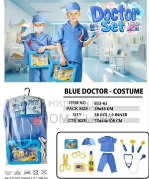 Blue Doctor Kids Costume