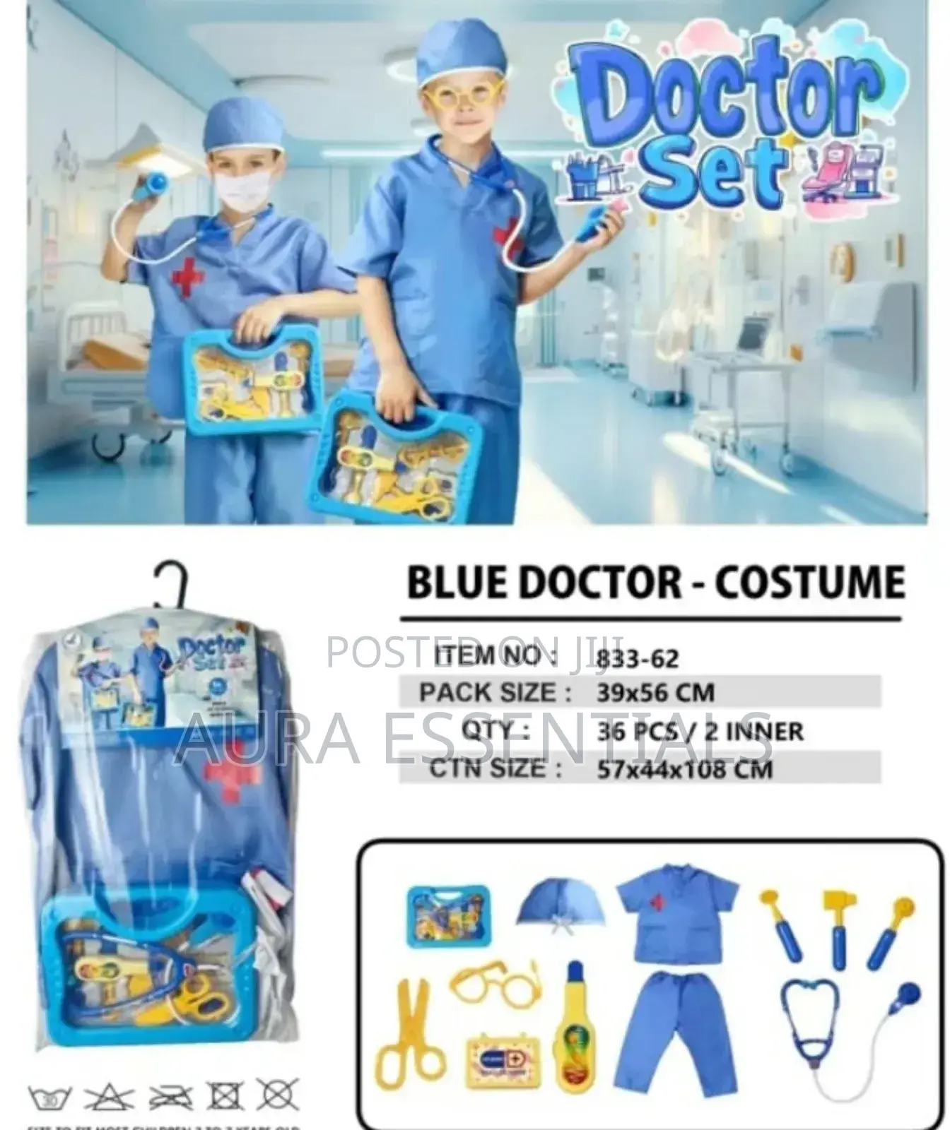 Blue Doctor Kids Costume
