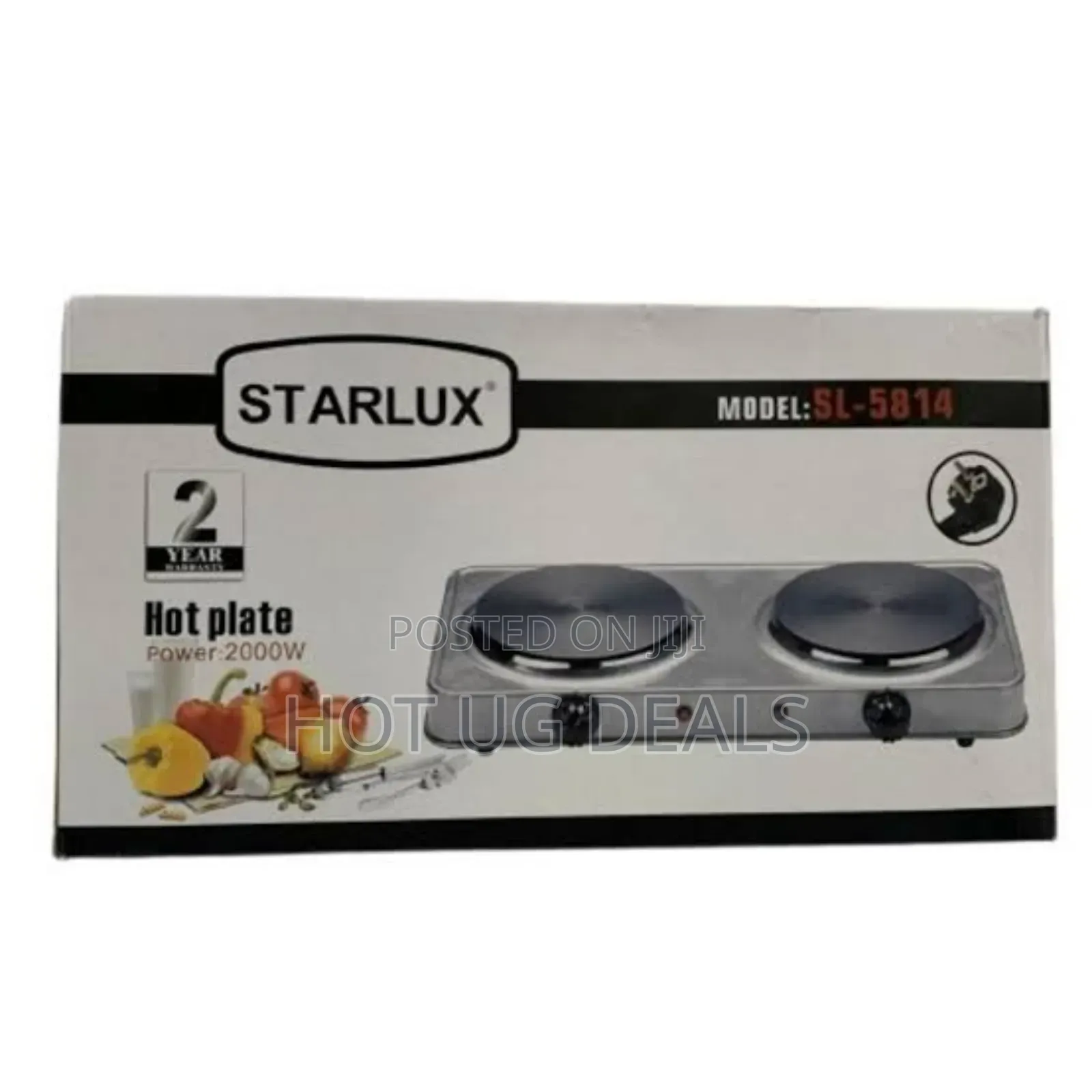 Starlux Electric Cooking Stove Heating Plate 2 Burner- Black