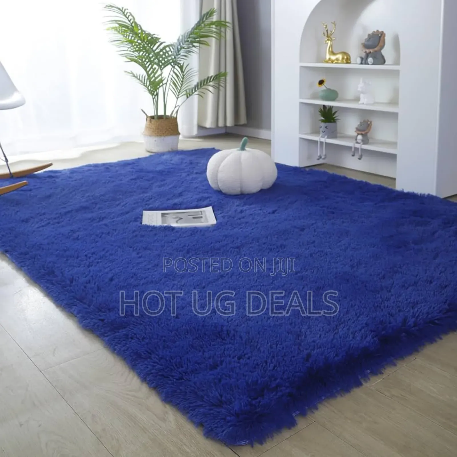 Fluffy Woolen Carpet/ Area Rug 1.5m By 2m- Blue