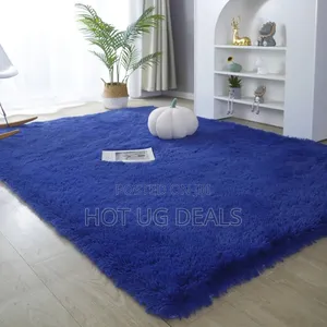 Fluffy Woolen Carpet/ Area Rug 1.5m By 2m- Blue