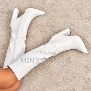 Ladies Classic Knee Block Heels Boots