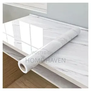 Water Proof Self Adhesive White Mable Wallpaper