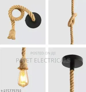 Filament Bulb With Rope Pendant Light