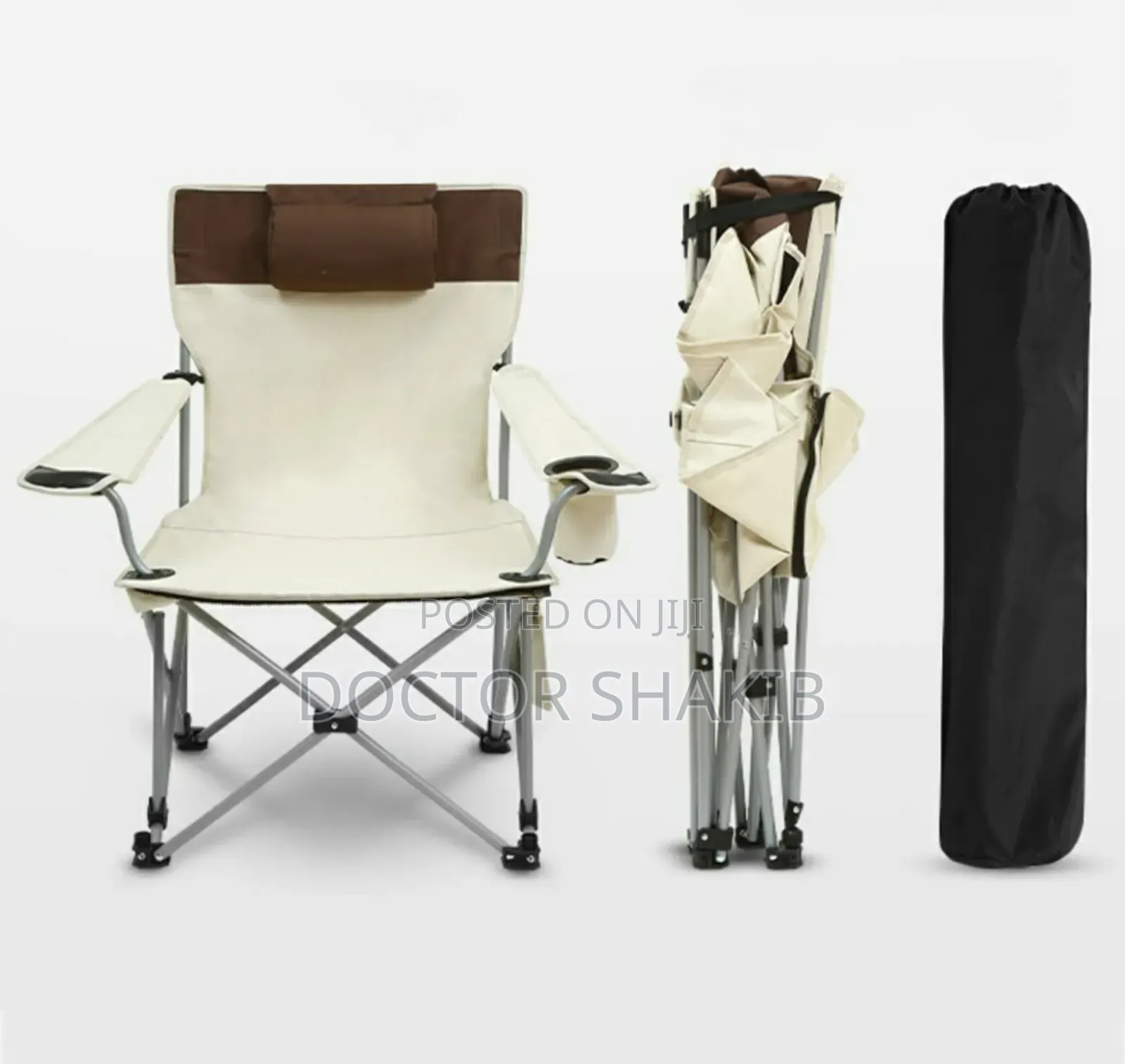 Comfortable High Back Beach Chair With Cup Holder