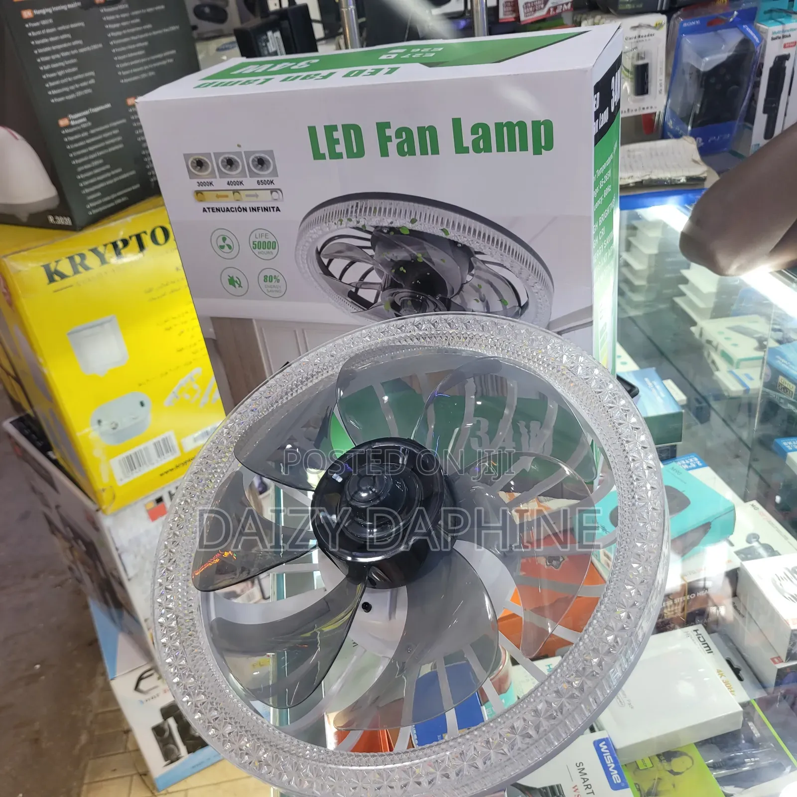 Led Fan Lamp With Remote 34w