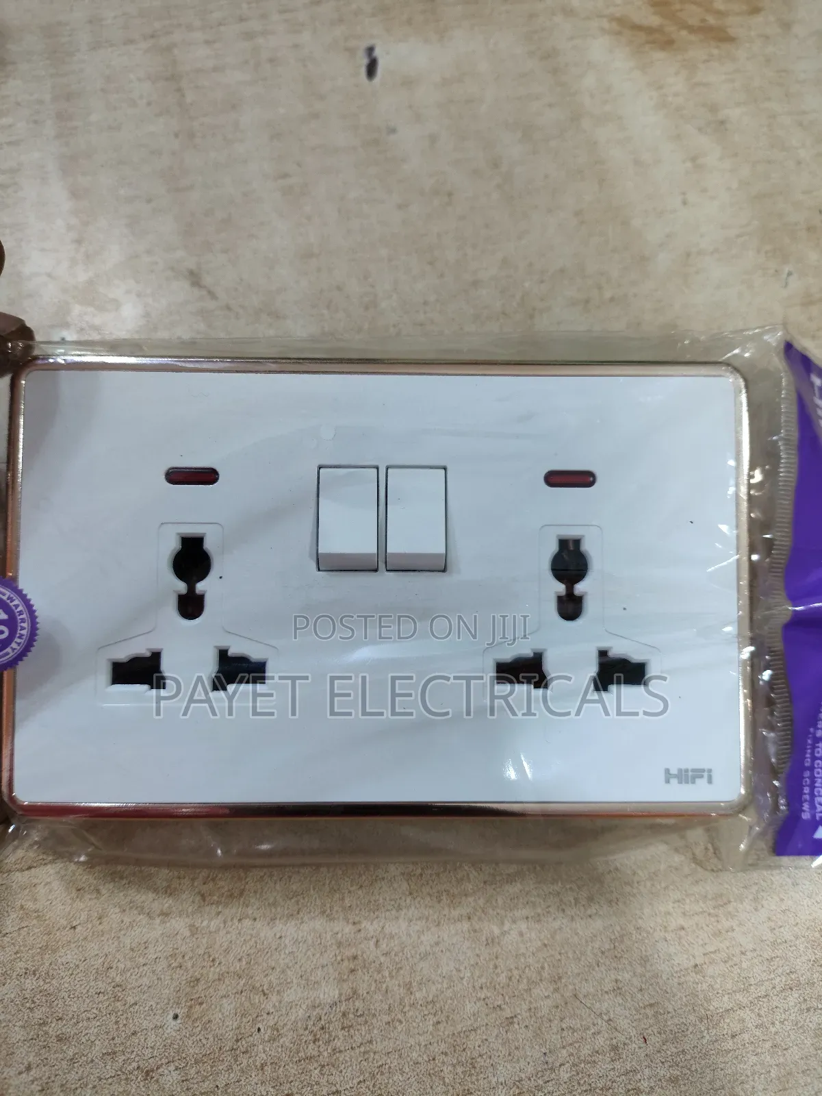 White And Gold Multi Double Socket
