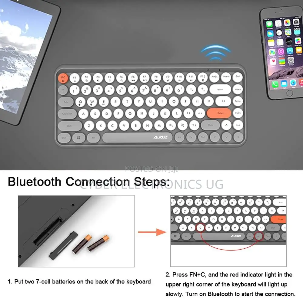 Wireless Gaming Keyboard Cute Round Keycap