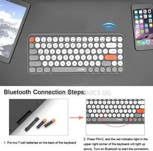 Wireless Gaming Keyboard Cute Round Keycap