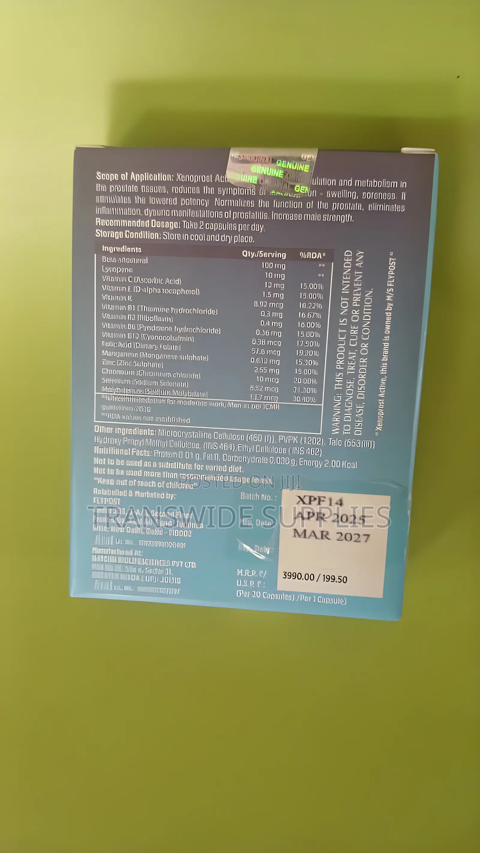 Xenoprost Active Caps 20s - For Prostate Urinary System