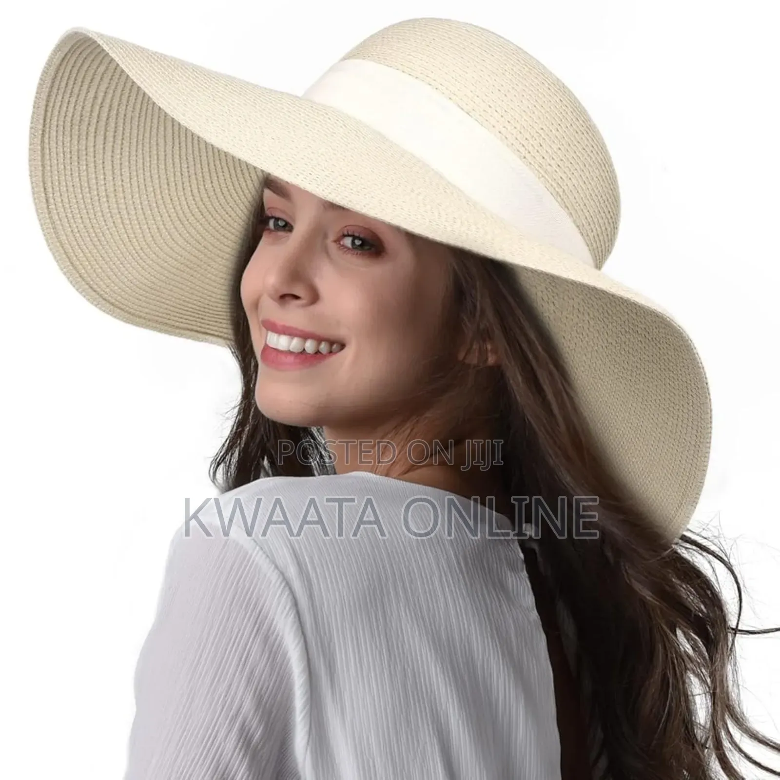 Womens Sun Straw Hat Wide Brim Summer Hat Foldable