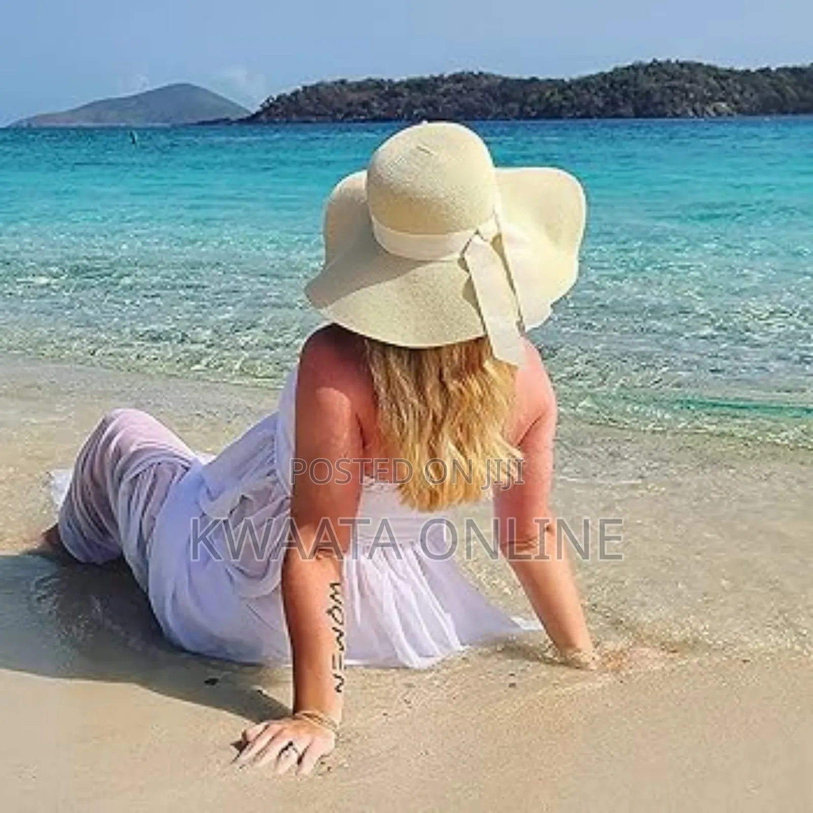 Womens Sun Straw Hat Wide Brim Summer Hat Foldable