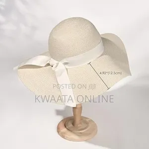 Womens Sun Straw Hat Wide Brim Summer Hat Foldable