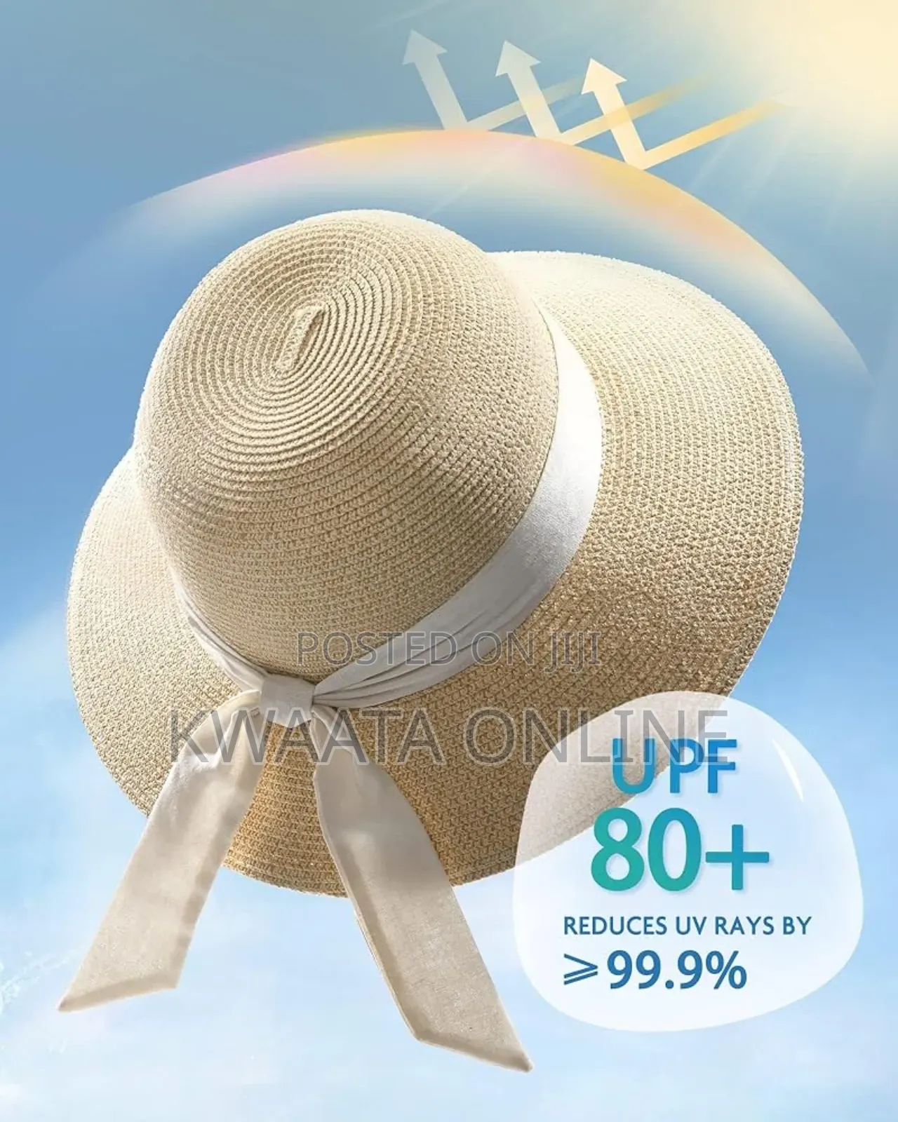 Womens Sun Straw Hat Wide Brim Summer Hat Foldable