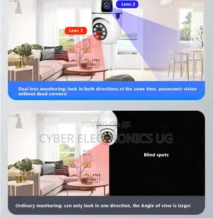 2 Lens Wifi Camera Home Surveillance Camera With Dual View