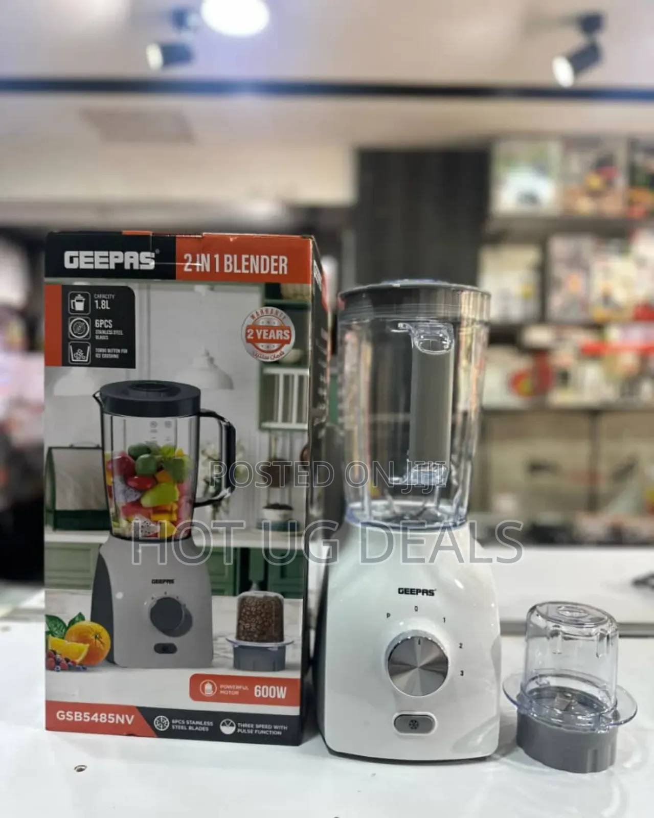Geepas 1.8l Juice Blender & Grinder 600w - Multicolor