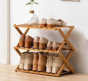 3 Layers Bamboo Foldable Shoe Rack