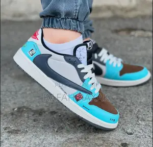 New Nike Air Jordan 1 Low X Travis Scott Sport Blue Sneaker