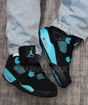 New Nike Air Jordan 4 Retro X Tiffany Blue Thunder Sneakers